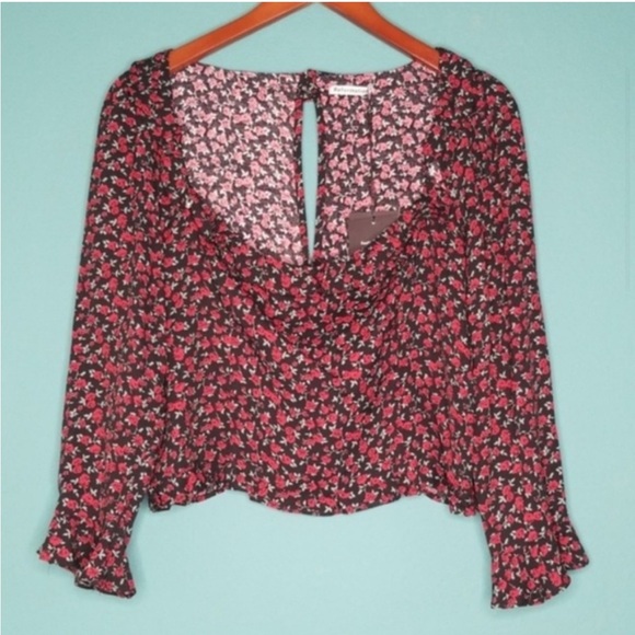 Reformation Rose Low Scoop Neck Ruffle Top - Picture 2 of 2